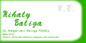 mihaly baliga business card
